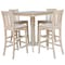 International Concepts 36 in. x 36 in. Square Top Pedestal Table With 4 Bar Height Stools Set of 5 K-3636TP-27B-S103-4 - alternate 1